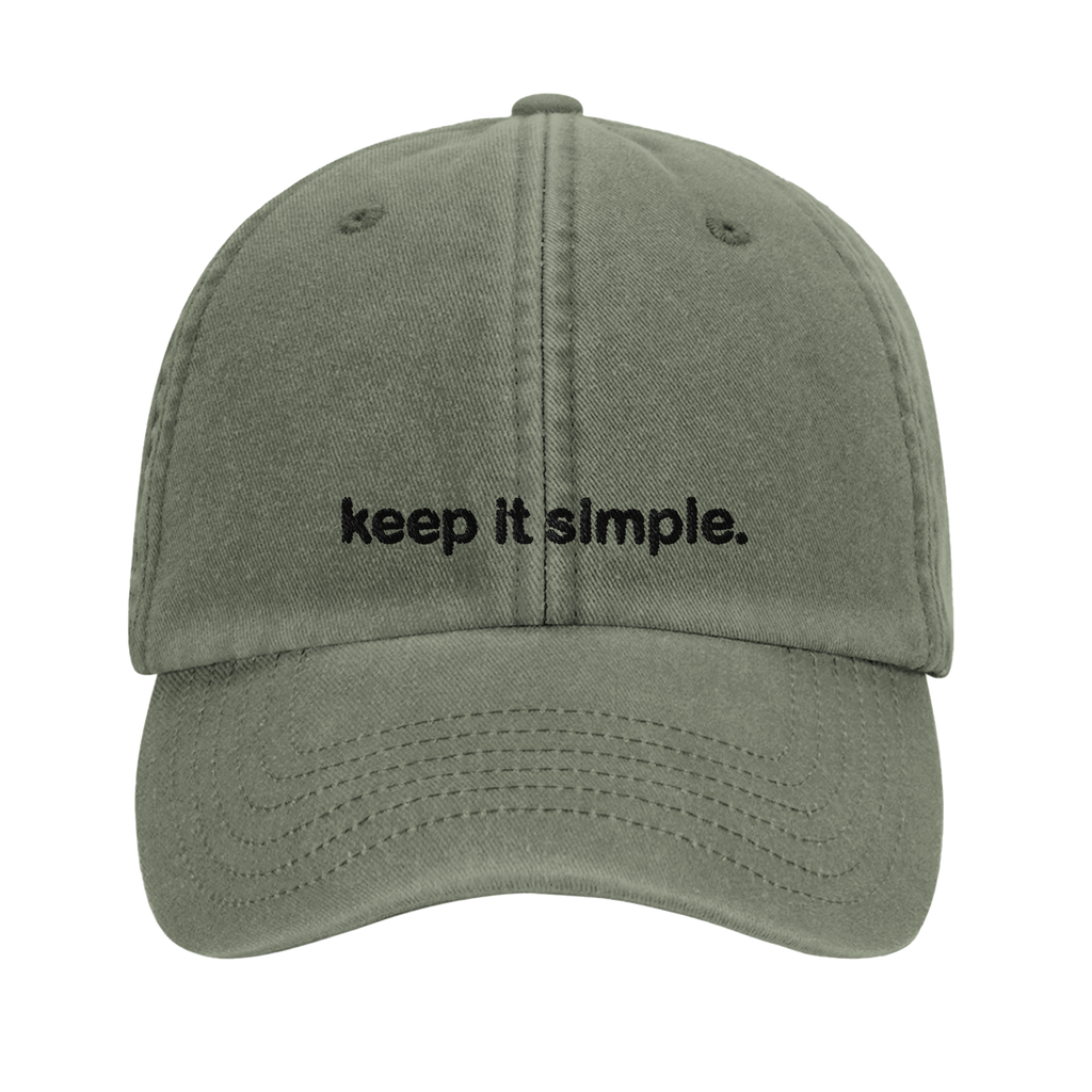 keep it simple. vintage cotton dad cap with minimal embroidered lettering, Captured Headwear