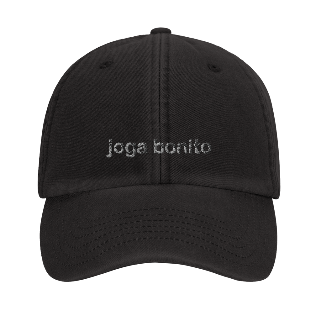 joga bonito vintage cotton dad cap with embroidered lettering and football on the back, Captured Headwear