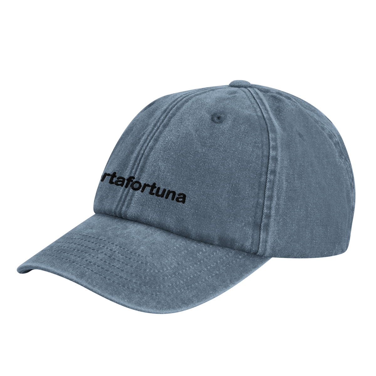 portafortuna vintage cotton dad cap with embroidered lettering and red cornicello on the back, Captured Headwear