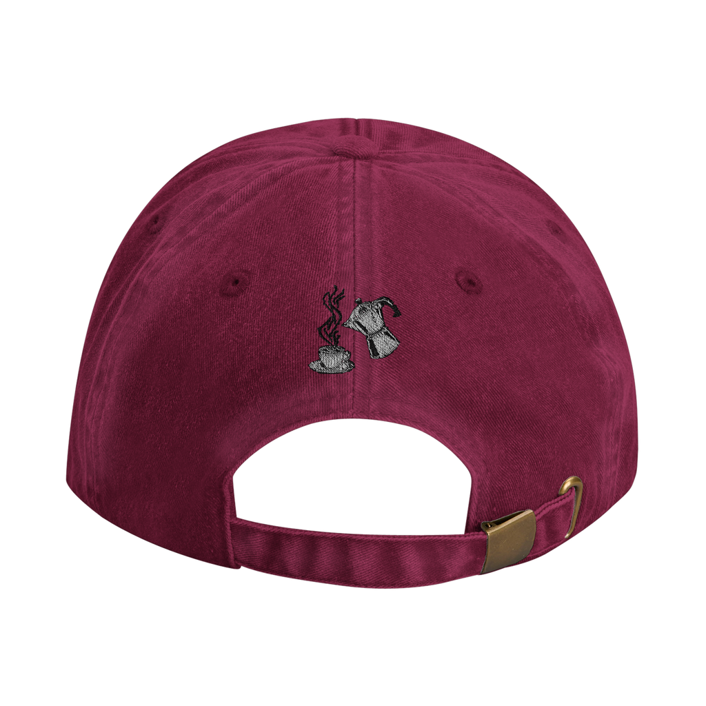 CAFFEINE DEALER vintage cotton dad cap with embroidered lettering, Captured Headwear
