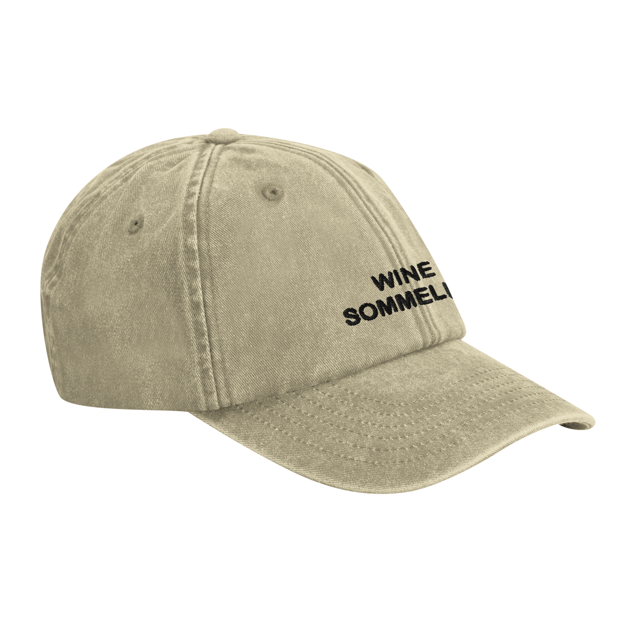 WINE SOMMELIER vintage cotton dad cap with embroidered lettering, Captured Headwear
