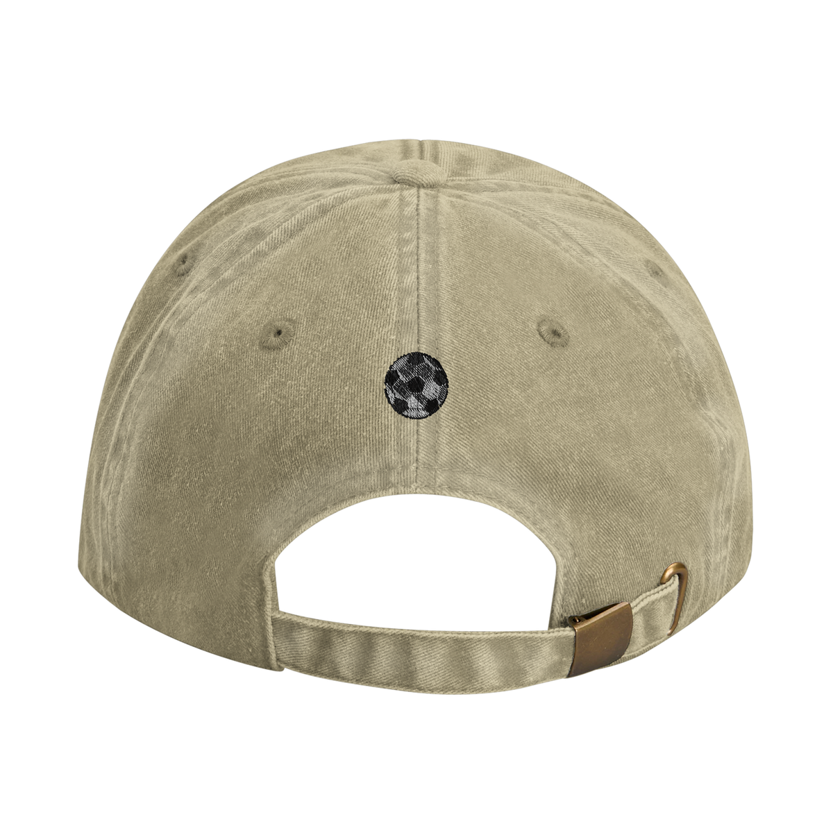 joga bonito vintage cotton dad cap with embroidered lettering and football on the back, Captured Headwear