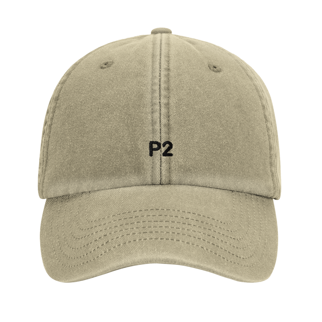 P2 vintage cotton dad cap with embroidered lettering, Captured Headwear