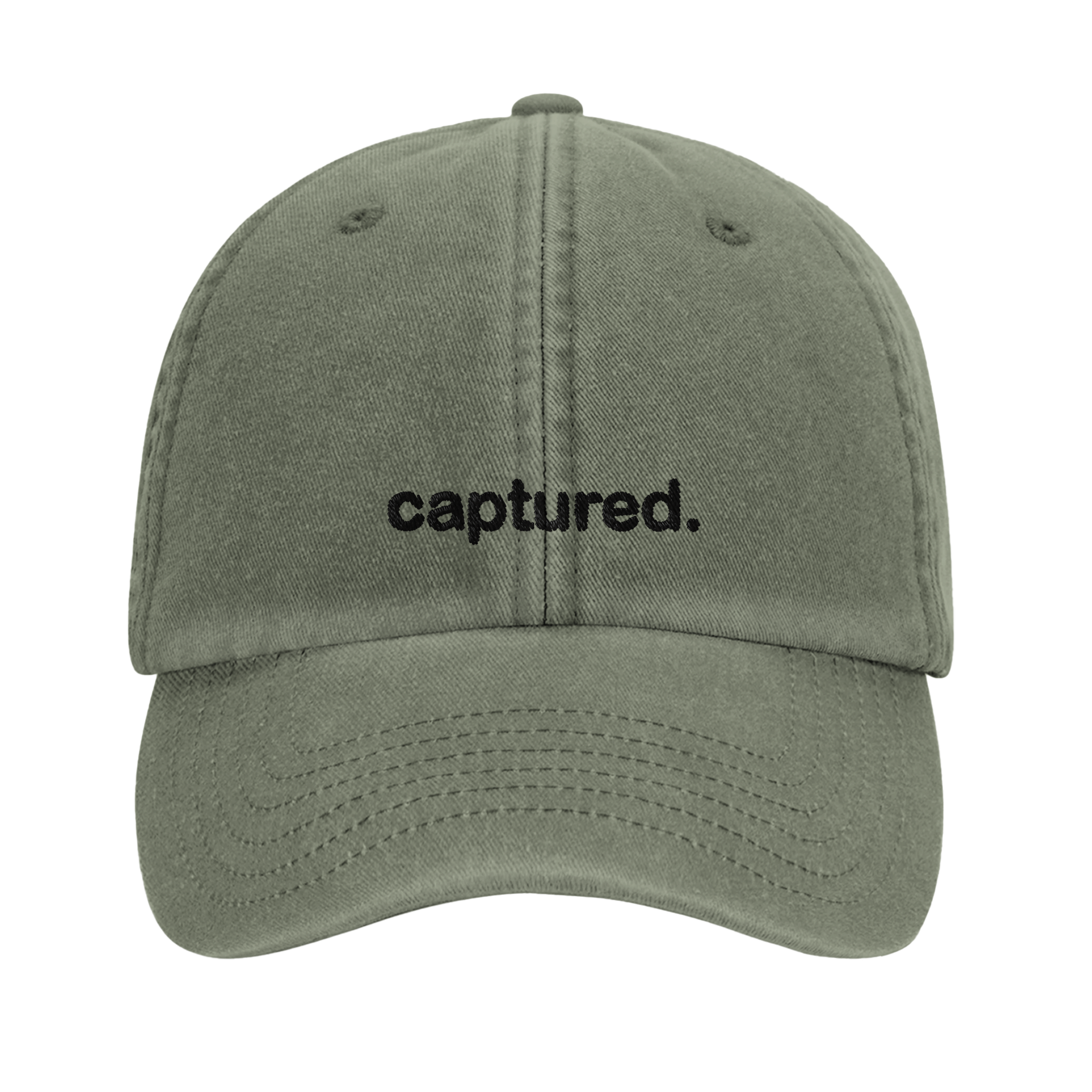 captured. vintage cotton dad cap with minimal embroidered logo, Captured Headwear