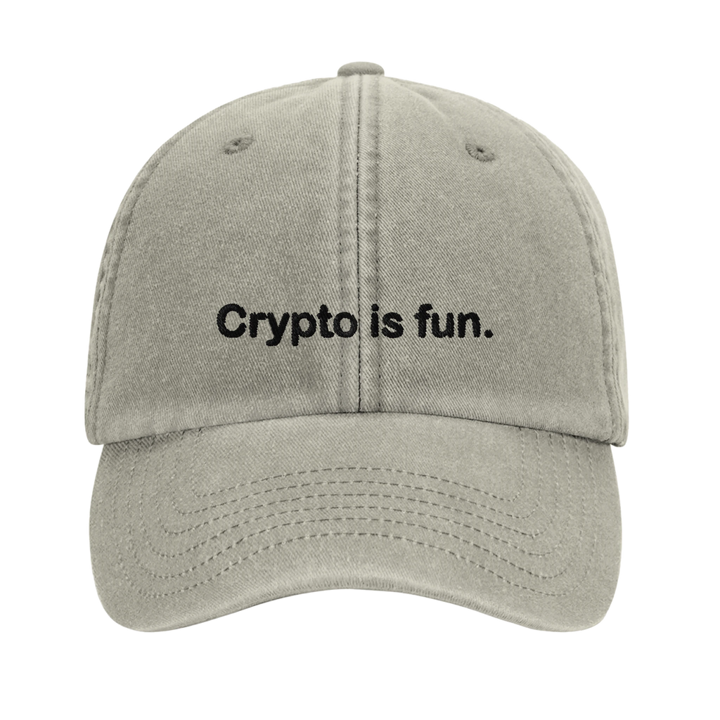 Crypto is fun. vintage cotton dad cap with embroidered lettering, Captured Headwear