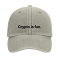 Crypto is fun. vintage cotton dad cap with embroidered lettering, Captured Headwear