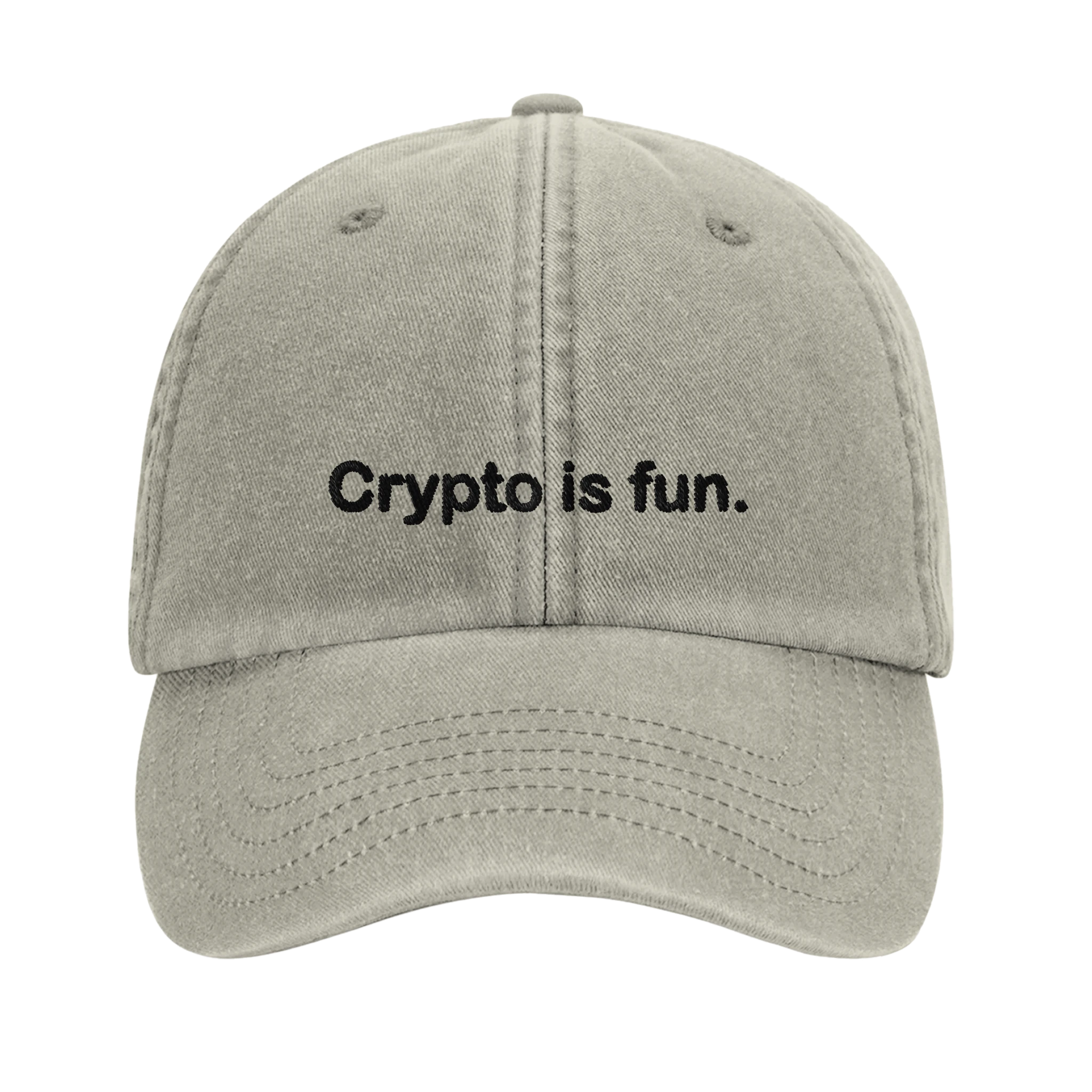 Crypto is fun. vintage cotton dad cap with embroidered lettering, Captured Headwear