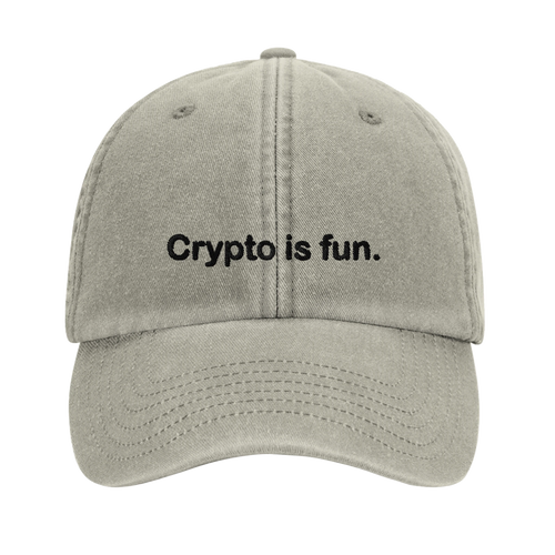 Crypto is fun. vintage cotton dad cap with embroidered lettering, Captured Headwear
