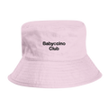 Babyccino Club organic cotton kids bucket hat with embroidered front lettering, Captured Headwear