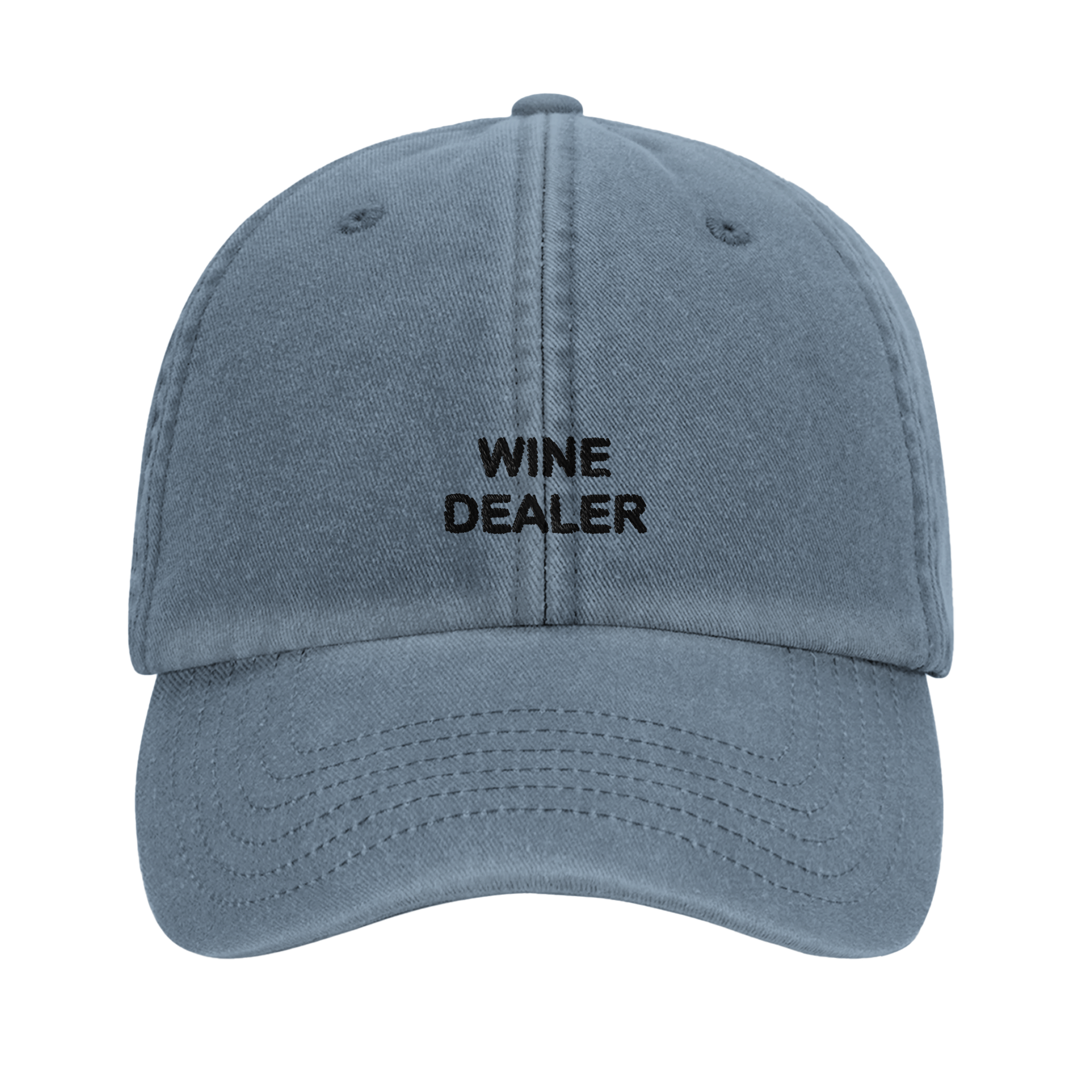 WINE DEALER vintage cotton dad cap with embroidered lettering, Captured Headwear