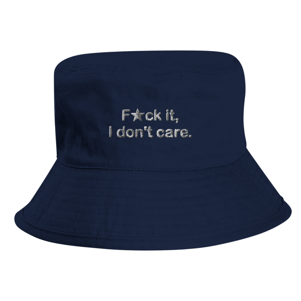F★ck it organic cotton bucket hat with embroidered front lettering, Captured Headwear