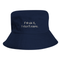 F★ck it organic cotton bucket hat with embroidered front lettering, Captured Headwear