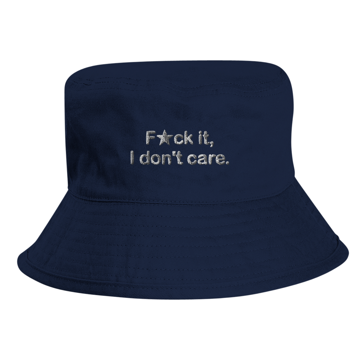 F★ck it organic cotton bucket hat with embroidered front lettering, Captured Headwear