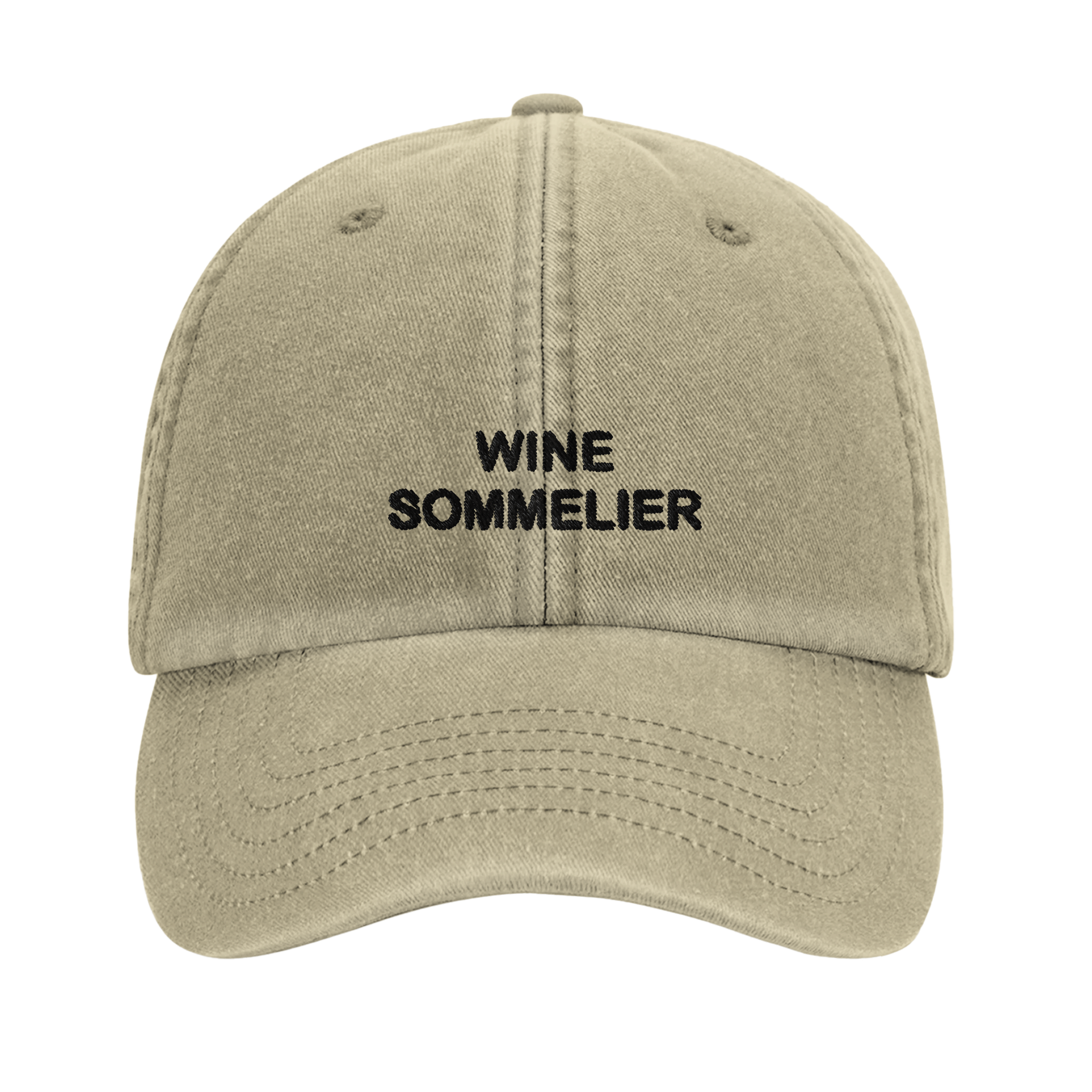 WINE SOMMELIER vintage cotton dad cap with embroidered lettering, Captured Headwear