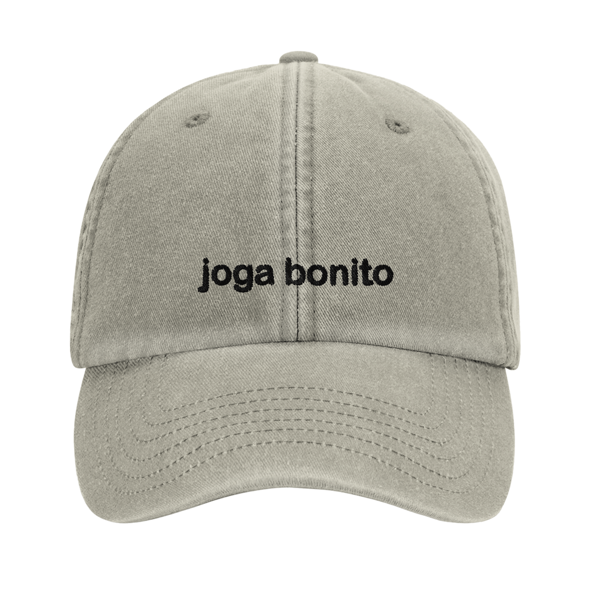joga bonito vintage cotton dad cap with embroidered lettering and football on the back, Captured Headwear