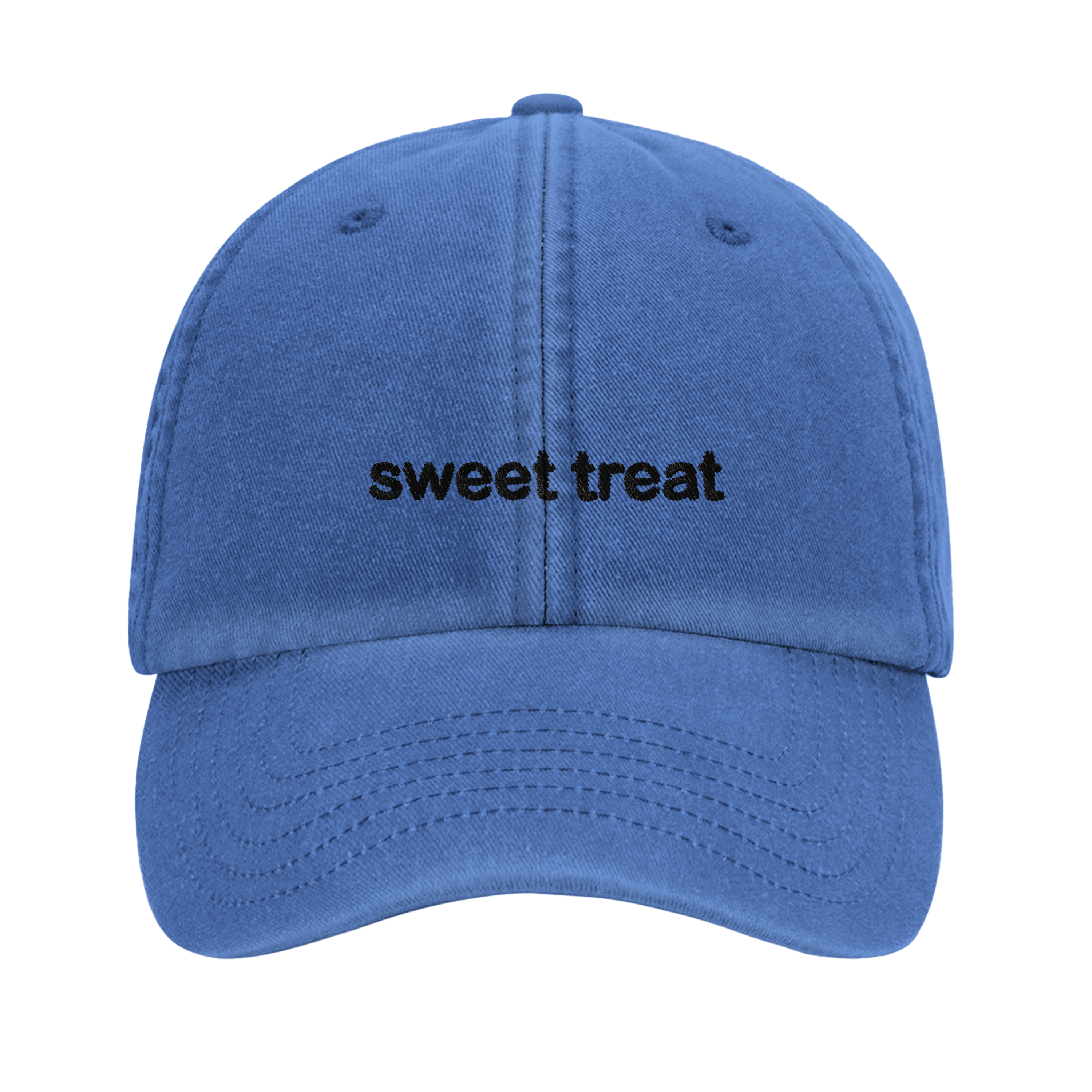 sweet treat vintage cotton dad cap with embroidered lettering and cupcake on the back, Captured Headwear