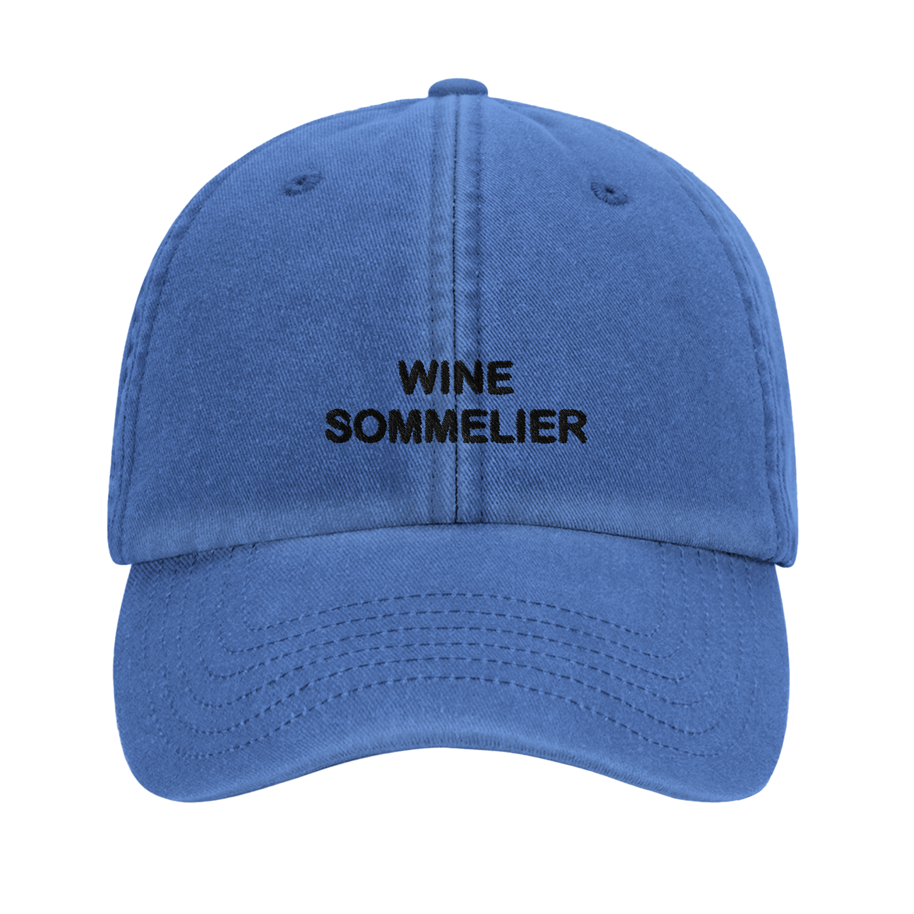WINE SOMMELIER front embroidery detail, Captured Headwear vintage dad cap