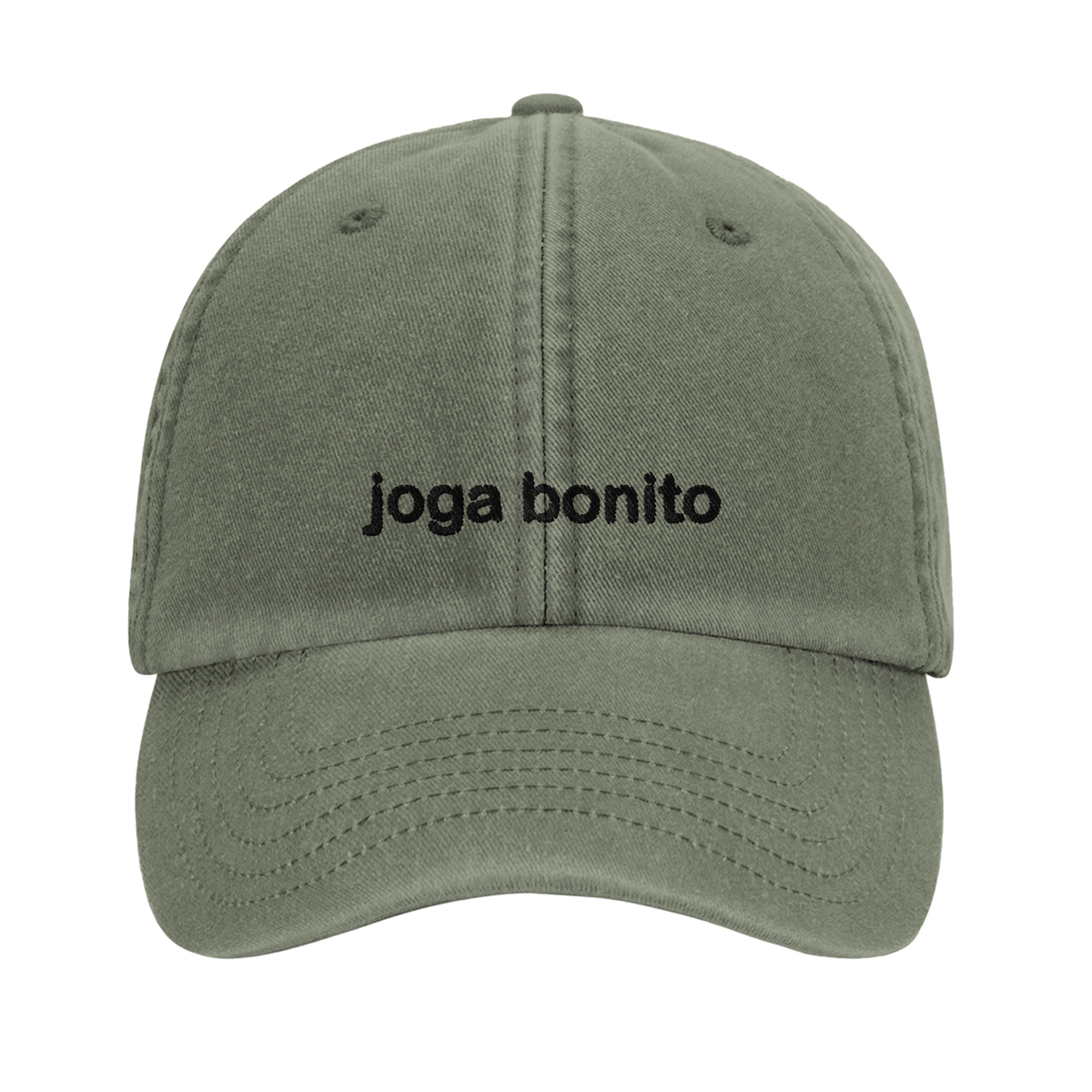 joga bonito vintage cotton dad cap with embroidered lettering and football on the back, Captured Headwear