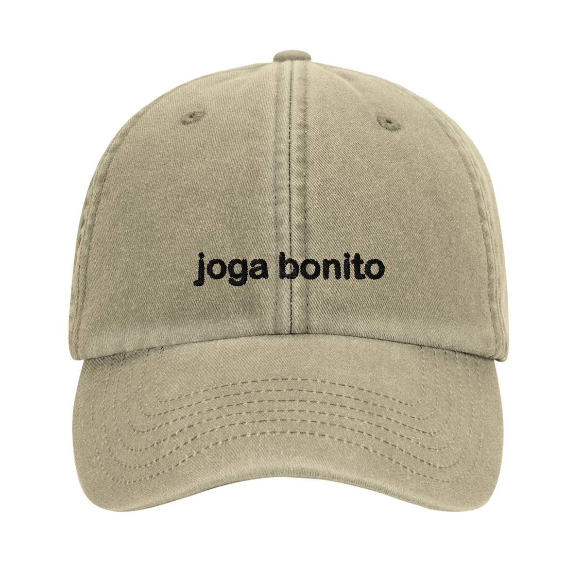 joga bonito vintage cotton dad cap with embroidered lettering and football on the back, Captured Headwear