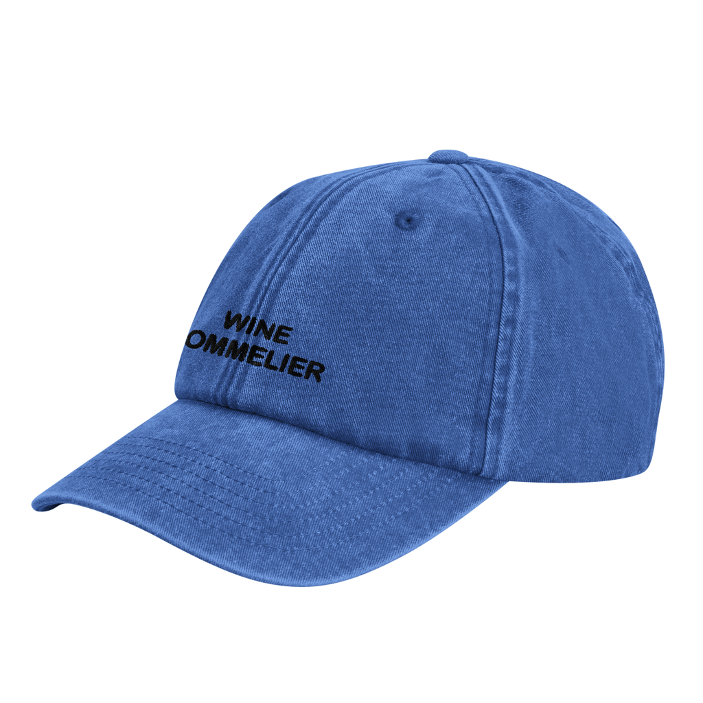WINE SOMMELIER vintage dad cap side profile, Captured Headwear