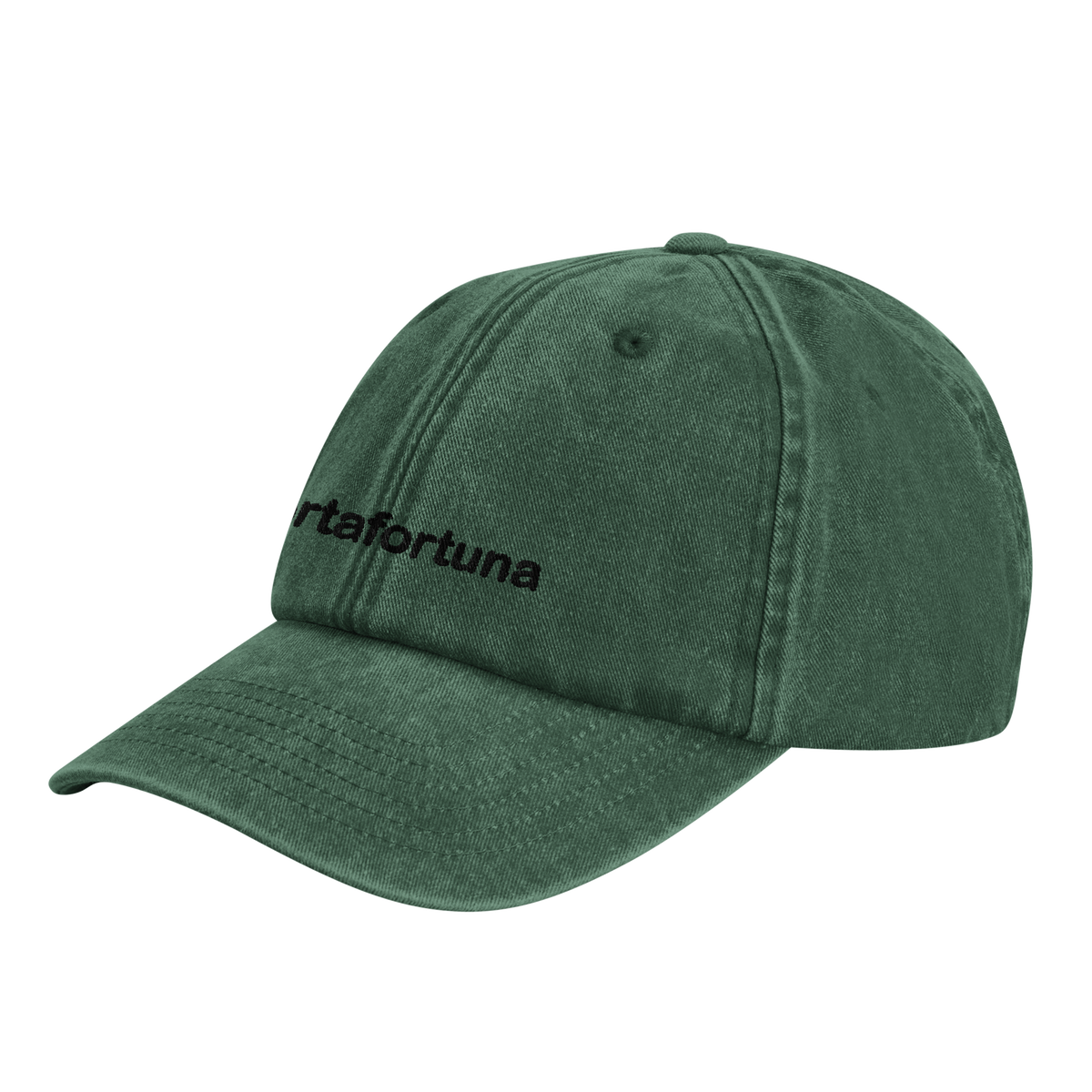 portafortuna vintage cotton dad cap with embroidered lettering and red cornicello on the back, Captured Headwear