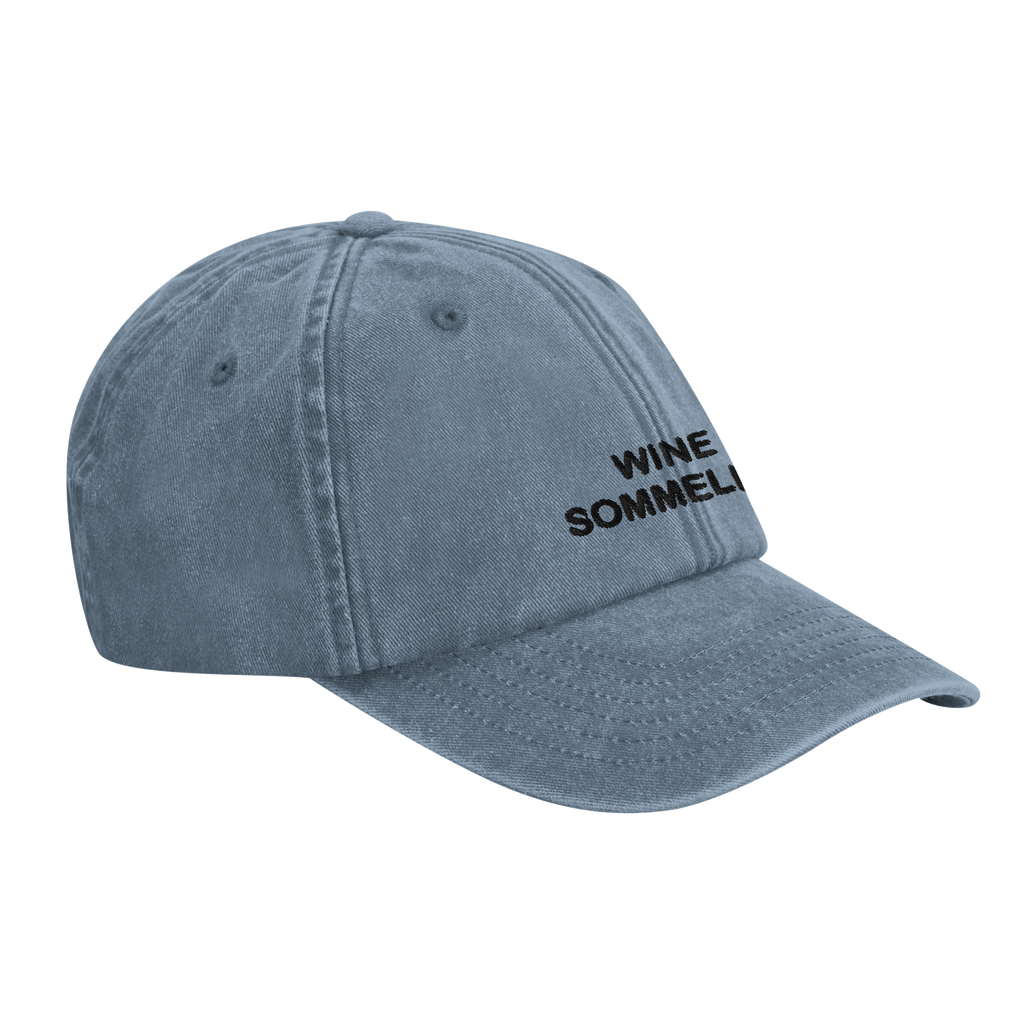 WINE SOMMELIER vintage dad cap side profile, Captured Headwear