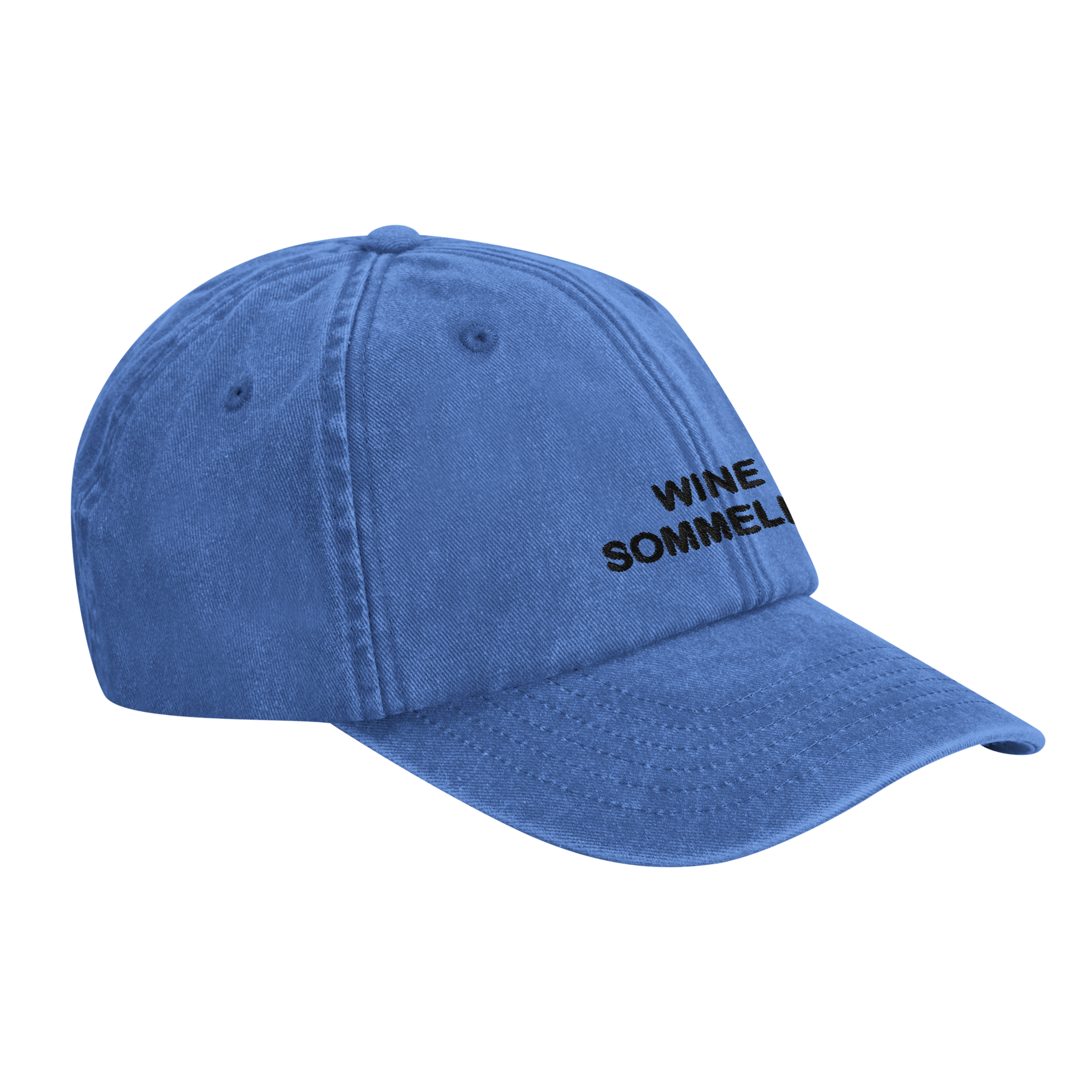 WINE SOMMELIER vintage dad cap side profile, Captured Headwear
